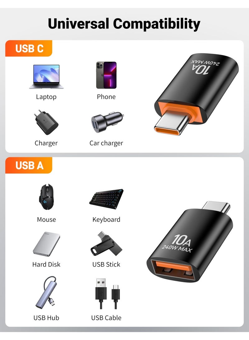 Nicor OTG Adapter Set: Type-C to USB for Fast Charging and Data Transfer, Compatible with Samsung, Xiaomi, MacBook, Laptops, Tablets, and More. Includes: USB Male to Type-C Female Adapter x3 & Type-C Male to USB Female Adapter x3(6PCS) - Image 4