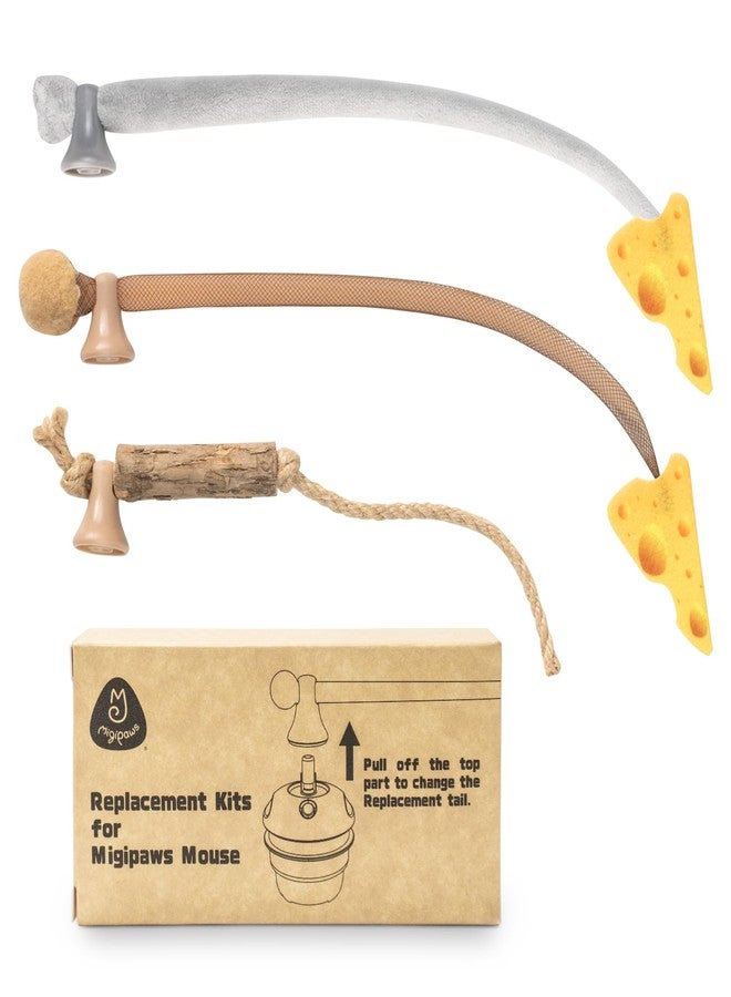 Migipaws Cat Toy Replacement Tails 3 Pack Compatible MigiMouse Cat Toy for Indoor Cats - Image 1