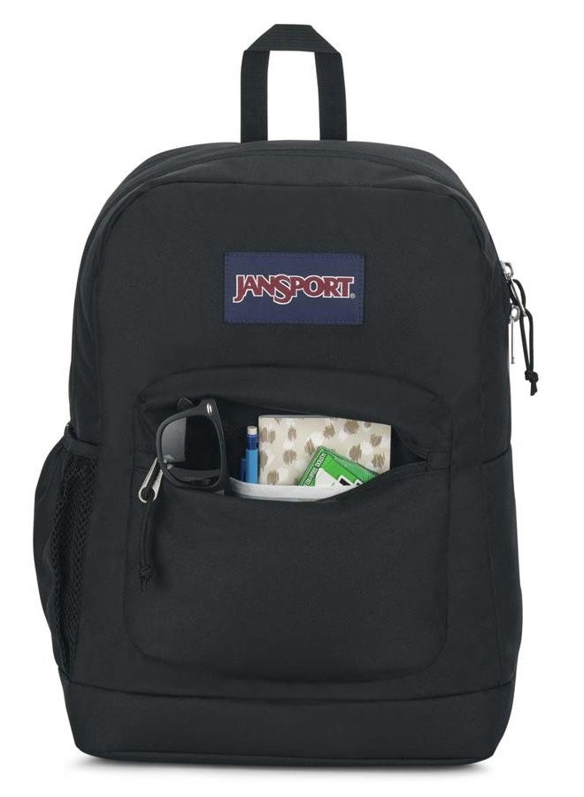 JANSPORT Cross Town Plus Backpack - Large Main Compartment, Side Water Bottle Pocket, 15-Inch Padded Laptop Sleeve - Black - Image 4