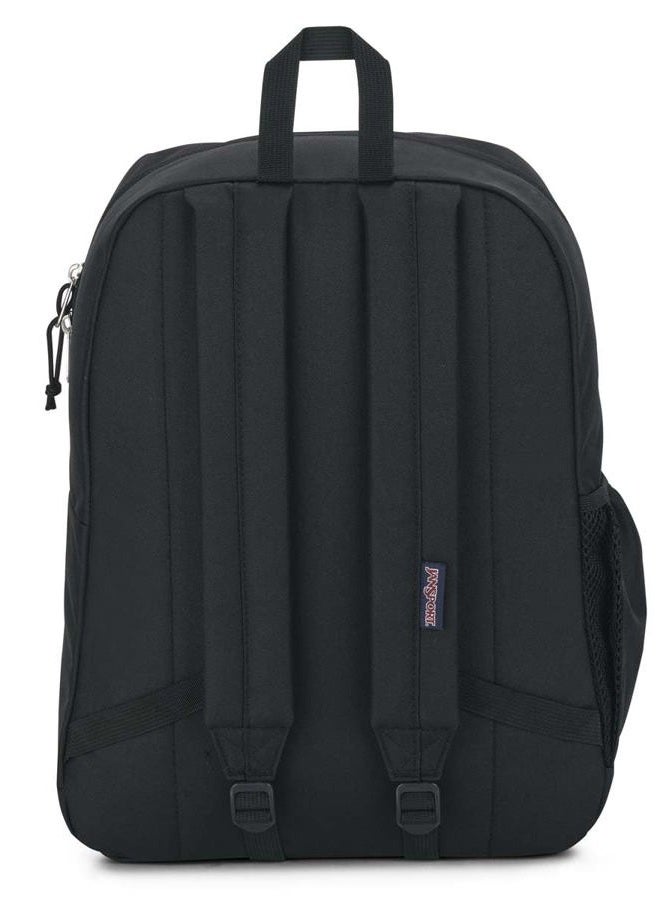 JANSPORT Cross Town Plus Backpack - Large Main Compartment, Side Water Bottle Pocket, 15-Inch Padded Laptop Sleeve - Black - Image 2