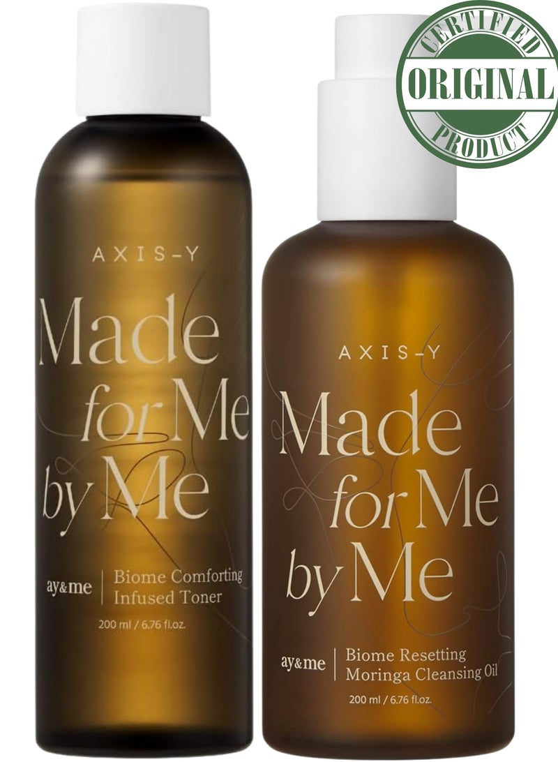 AXIS-Y Clogged Pores, Dull Skin & Oil Buildup Solution – AXIS-Y Moringa Cleansing Oil & Infused Toner Deep Purifying & Balancing Set - Image 1