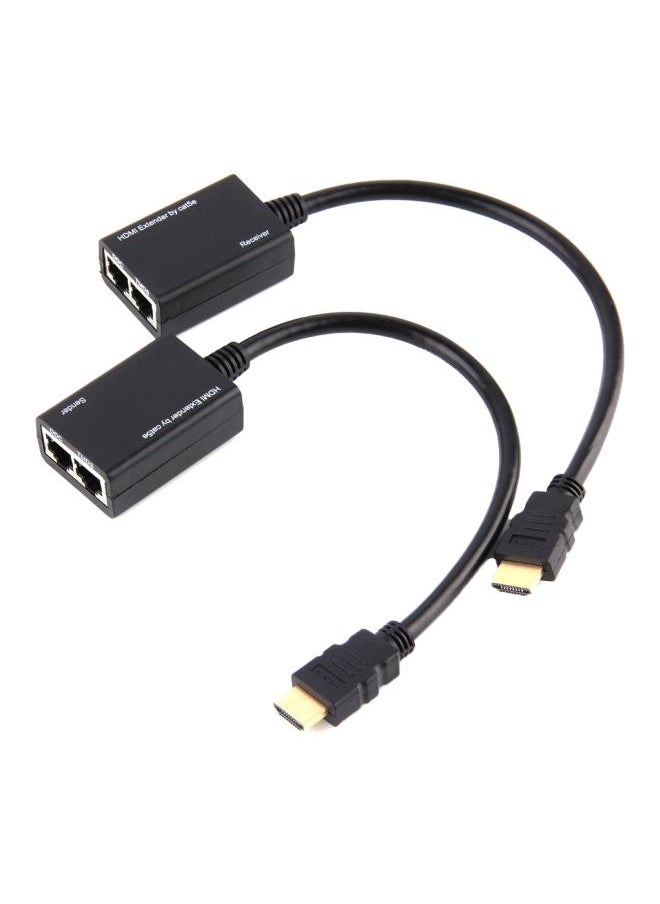 Generic CAT6 UTP LAN Ethernet Extender Repeater Adapter Black  - Image 1