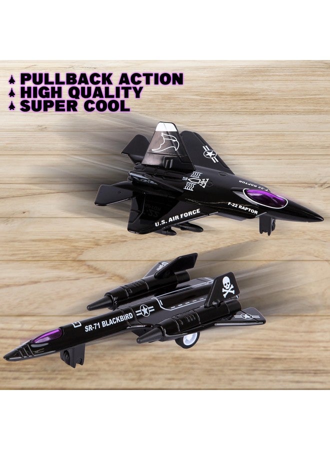 ArtCreativity ArtCreativity Diecast Stealth Bomber Toy Jets with Pullback Mechanism, Set of 4, Diecast Metal Jet Plane Airplane Toys for Boys, Air Force Military Cake Decorations, Aviation Party Favors  - Image 4