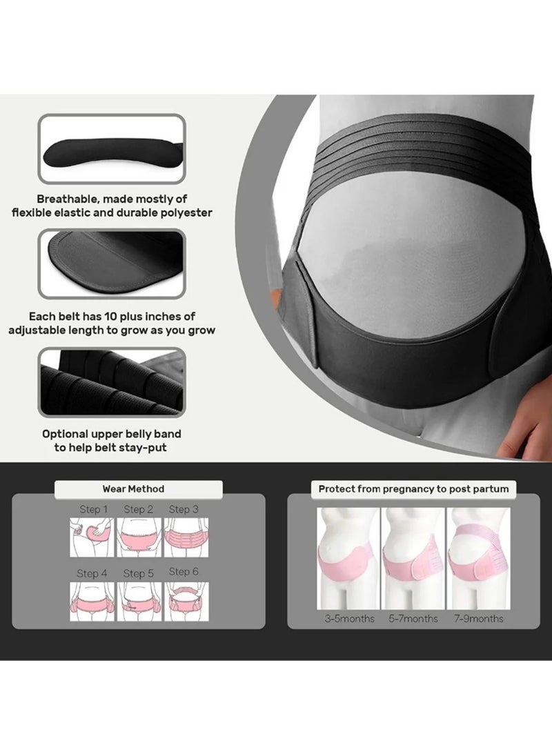AROAQ Maternity Belts for Pregnant Women Waist Care Belt Abdomen Support Belly Band Back Protector Pregnant Maternity Clothes (Large)  - Image 2