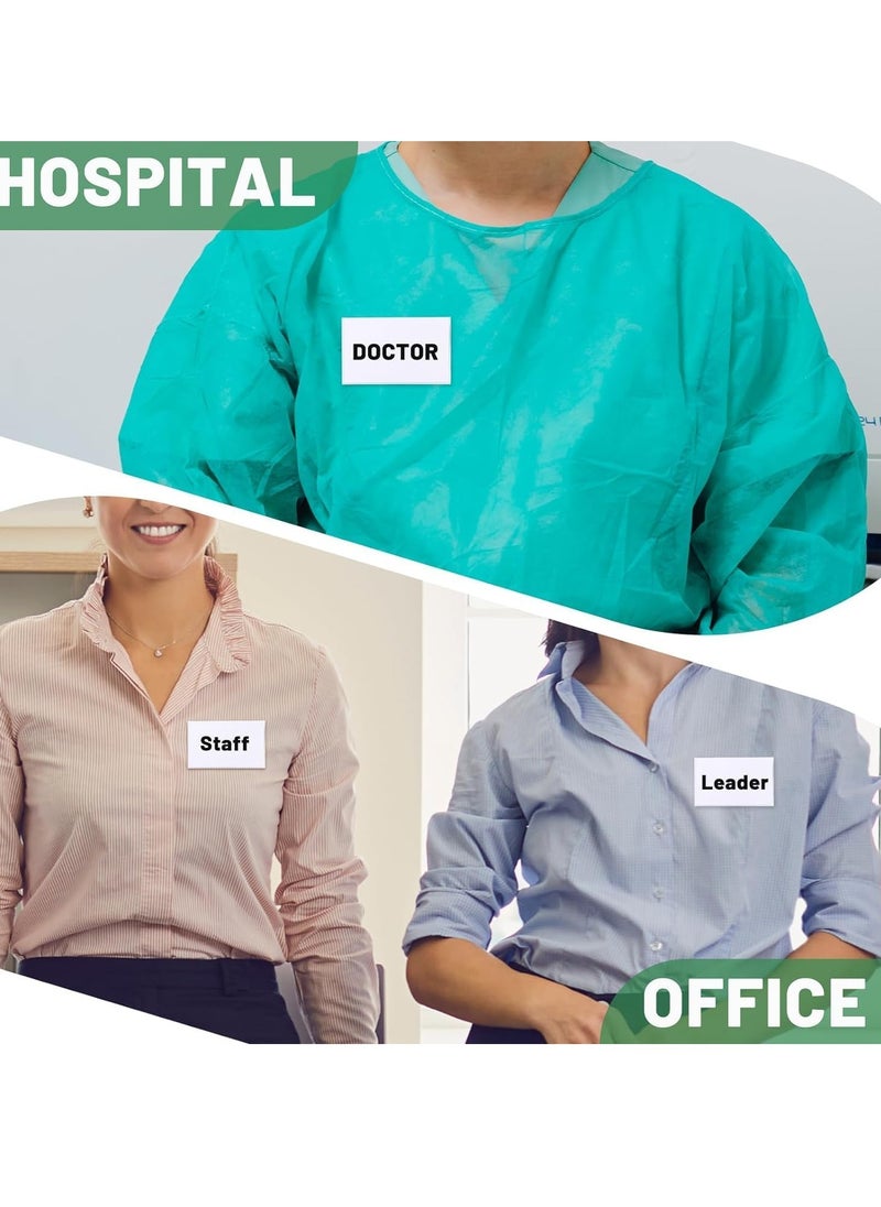KASTWAVE - Name Badge Holders, Pin Style Plastic Name Tags Name Badge Holders ID Name Tags with Clips Horizontal Name Badge Holder 3.54 x 2.16 inch, 50 Pcs - Image 1