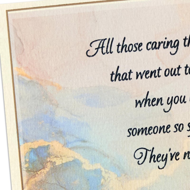 Hallmark Sympathy Card for Anniversary of Death (Caring Thoughts Never Stopped) for Widow, Widower, Friend - Image 4