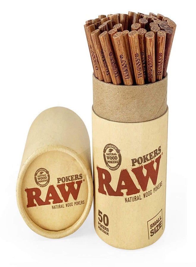 RAW Natural Wood Pokers | Pack, Push, and Roll | 4.5'' x .25'' Each Poking Stick | 50 Pack - Image 1