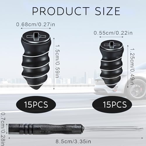 PINKJOY 30 Pcs Tire Repair Rubber Nail, Vacuum Tire Repair Kits Spiral Rubber Screws, Fast Self-Service Tool for Car, Truck, Motorcycle, Tractor Tire Puncture Repair - Image 3