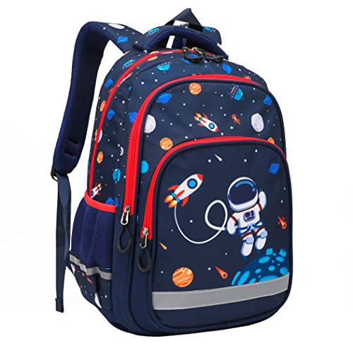 Dorlubel Lightweight Backpack for Boys School Backpack with Insulated Lunch Tote & Pencil Case Preschool Kindergarten Elementary Book Bag Set(Navy Blue Space) - Image 4