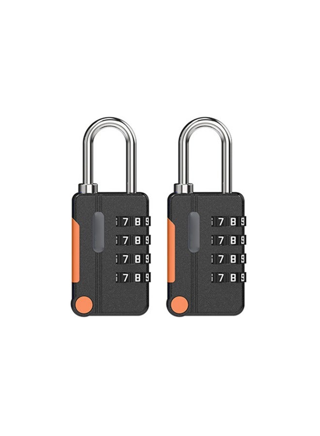 2 Pack Combination Lock 4 Digit Outdoor Waterproof Padlock Black - Image 1