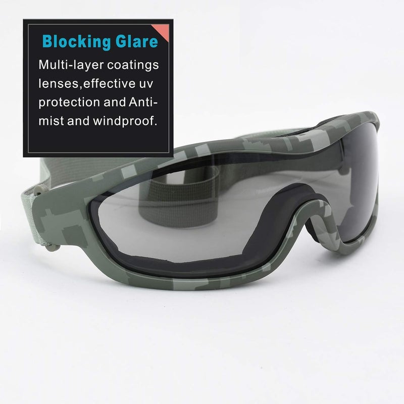 Viriber Motorcycle Goggles - UV Protective Outdoor Glasses, Dust-proof Combat Goggles - Image 3