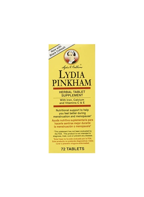 Lydia Pinkham Herbal Supplement Tablets for Menstruation and Menopause Support, 72 Count
