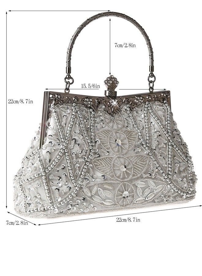 Handmade Beaded Embroidery Bag Prom Party Sequin Bag Evening Bag  - Image 3