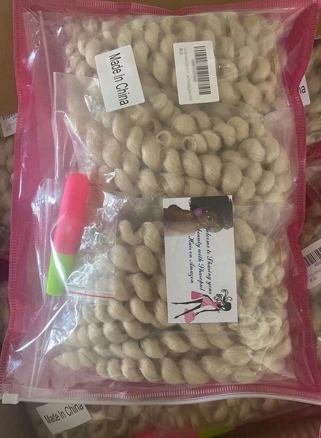 شاروبول ضفائر كروشيه، 2X تجعيد حلزوني، 3 عبوات، 8 بوصة، شعر كروشيه أشقر مموج على الطريقة الجامايكية للنساء ذوات البشرة السمراء (27/613) - Image 4
