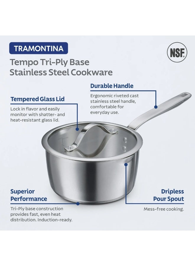 ترامونتينا منذ عام 1911، طقم أواني طهي تيمبو ثلاثي الطبقات من الفولاذ المقاوم للصدأ، 9 قطع، صنع في البرازيل 37240028 - Image 3