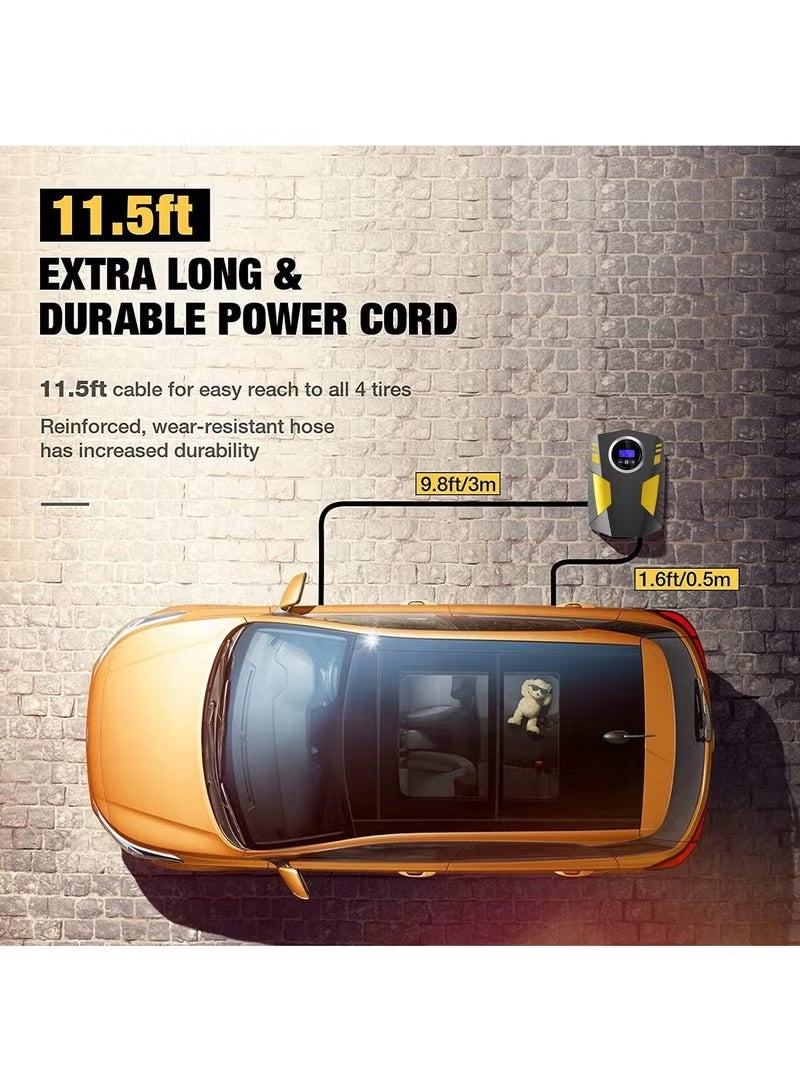 DUNELIFE Digital Car Tyre Inflator Air Compressor with Auto Stop and LED Light 12V Fast Portable Air Pump for Car Bicycle Motorcycle Ball Air Mattress - Image 4