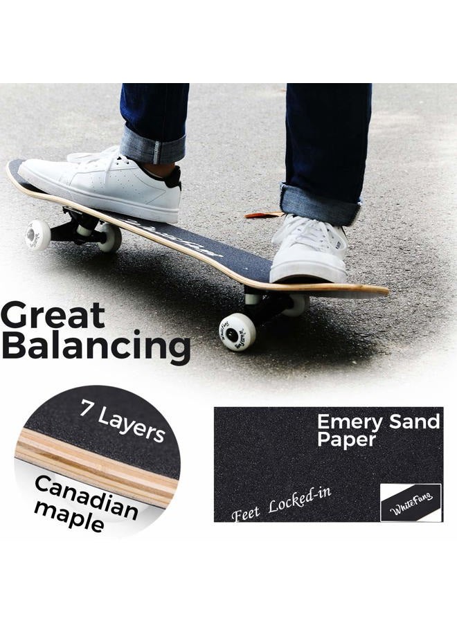 WhiteFang Skateboards for Beginners, Complete Skateboard 31 x 7.88, 7 Layer Canadian Maple Double Kick Concave Standard and Tricks Skateboards for Kids and Beginners (Diamond) - Image 2