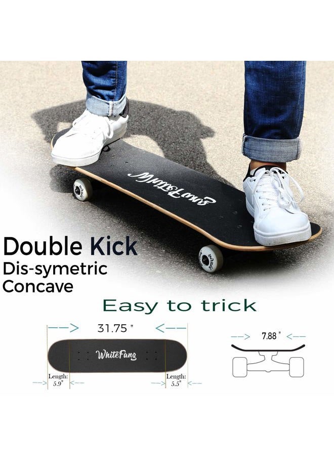 WhiteFang Skateboards for Beginners, Complete Skateboard 31 x 7.88, 7 Layer Canadian Maple Double Kick Concave Standard and Tricks Skateboards for Kids and Beginners (Diamond) - Image 3