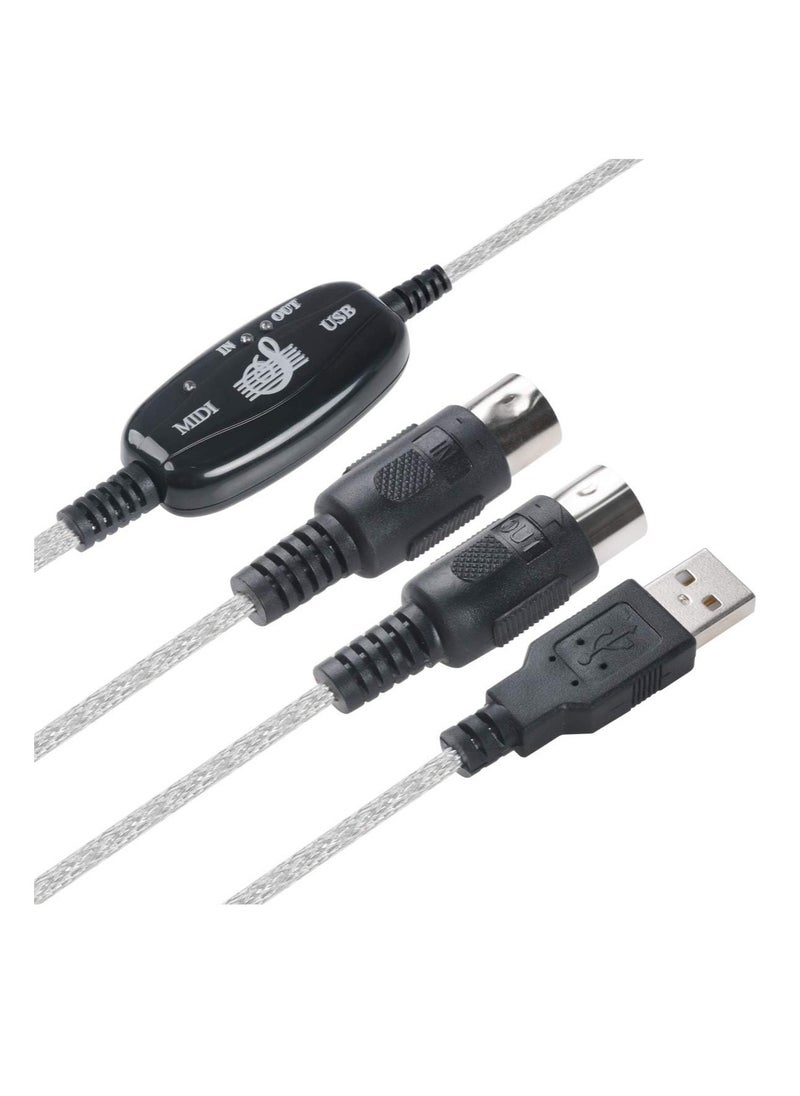Generic USB Midi Cable Midi Input and Output Cable Adapter Converter Connect Piano Keyboard to PC Computer Synthesizer for Windows Mac 2M Cable  - Image 3