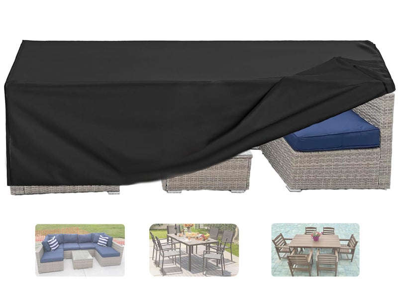 Oslimea Patio Furniture Set Cover Outdoor Sectional Sofa Set Covers Outdoor Table and Chair Set Covers Water Resistant Large, 126" L x 63" W x 28" H - Image 1