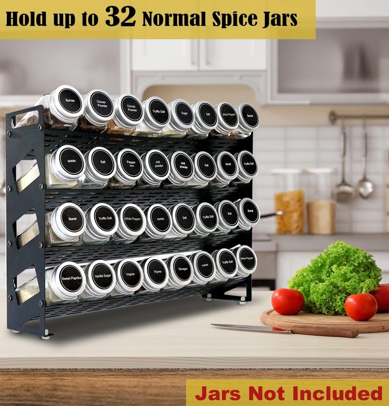 Ardier 4 Tier Countertop Spice Rack Organizer for Kitchen Cabinet Pantry or Wall Mount, Matte Black (Jars Not Included) - Image 3