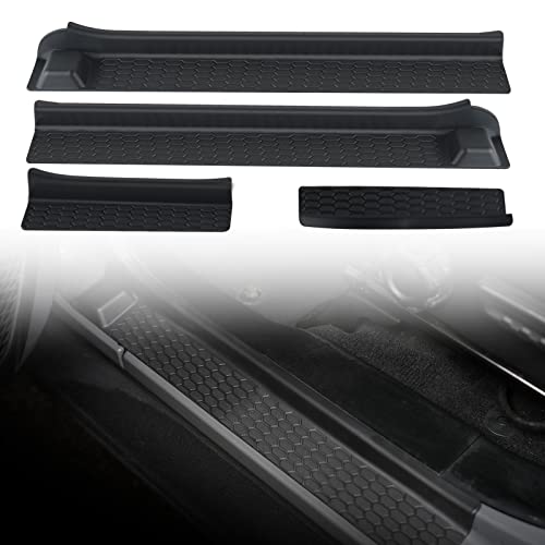 LitMiRaCle Door Sill Guard Kit Car AntiScratch Threshold Protector Door Entry Guard Scuff Plate Cover Compatible with Jeep Wrangler JL JLU 20182024 Jeep Gladiator JT 20202022