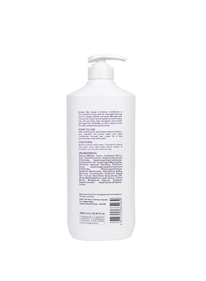 Orangewood Bubble Bliss Repair and Restore Shampoo & Conditioner, Retains Hair Moisture Prevent Loss Of Intercellular Build Elasticity, For Men and Women(Imported), Combo Pack - 1000ml - Image 5