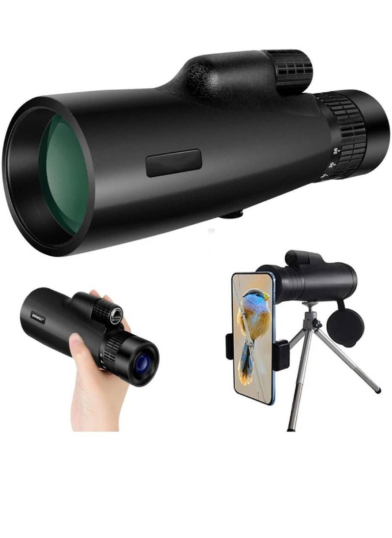 GENNEXT - Telescope Monocular Waterproof High Definition Telescope Spotting Scope Phone Photography Adapter For Bird Watching Scenery Black - Image 1