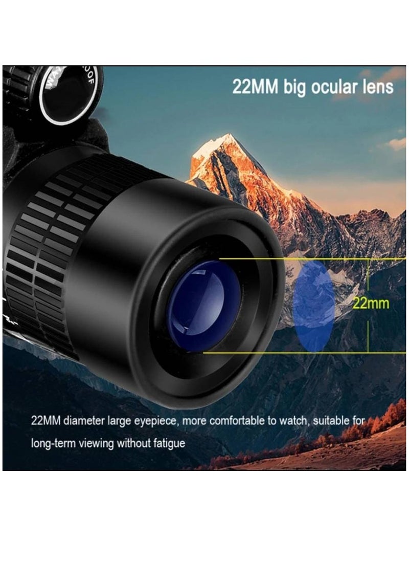 GENNEXT - Telescope Monocular Waterproof High Definition Telescope Spotting Scope Phone Photography Adapter For Bird Watching Scenery Black - Image 1