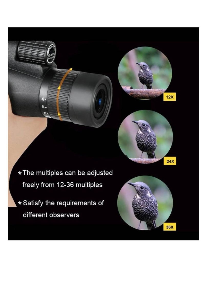 GENNEXT - Telescope Monocular Waterproof High Definition Telescope Spotting Scope Phone Photography Adapter For Bird Watching Scenery Black - Image 1
