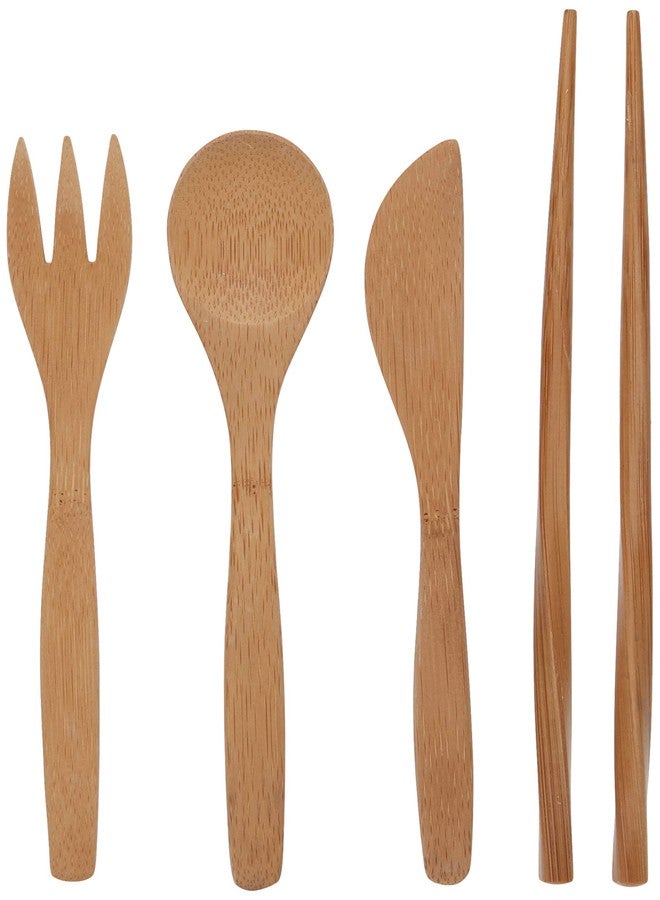 To-Go Ware Bamboo Travel Utensils - Utensil Set with Carrying Case, Hijiki - Image 3