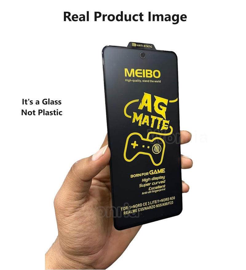 WonRia ® Pack 1- Matte Screen Guard Protector for Realme Narzo 80X | Realme P3X (5G) Matte Tempered Glass Edge to Edge [Anti-FingerPrint | Anti-Glare | Shinning Border] - (Made of Glass) - Image 2