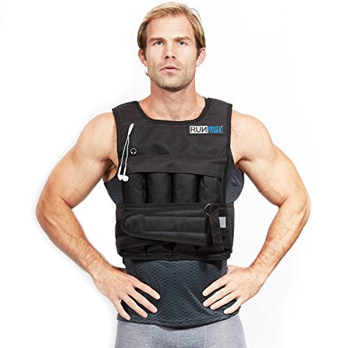 RUNMax Pro Weighted Vest 12lbs/ 20lbs/ 40lbs/ 50lbs/ 60lbs With Shoulder Pads Option (With Shoulder Pads, 12lbs) - Image 1