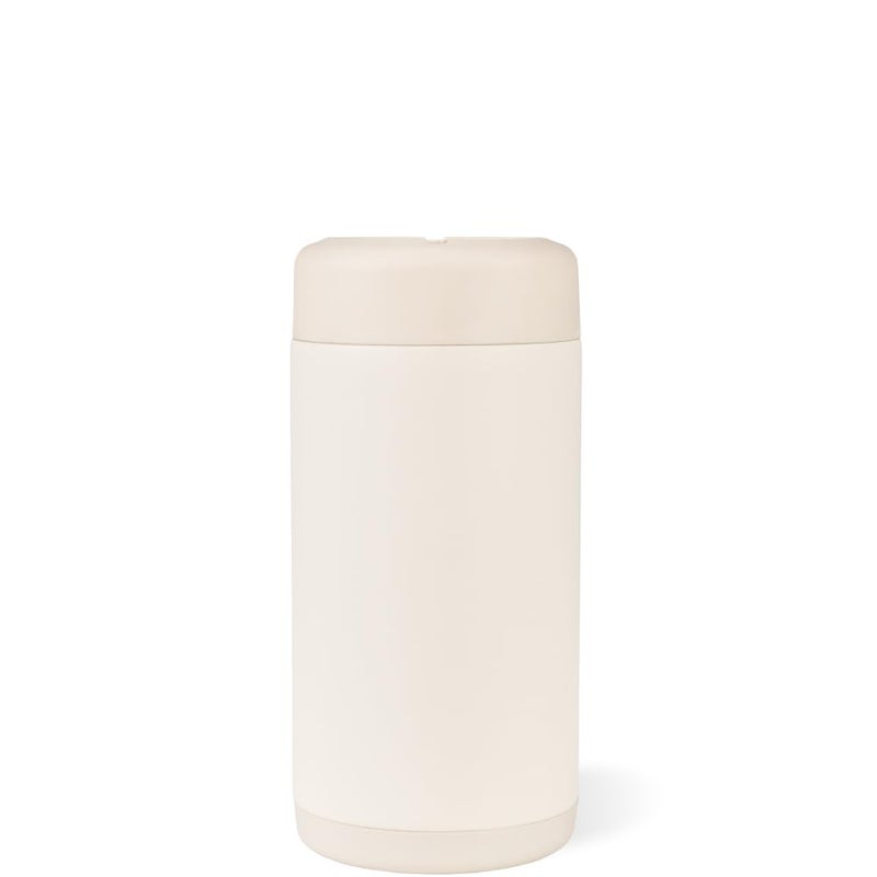 HydroJug Slim Can Cooler - 2-in-1 Insulated Can Cooler Cup - Stainless Steel Slim Can Holder with Non-Slip Rubber Base - Screw-Top Lid - Dishwasher Safe - 12oz, Cream - Image 2