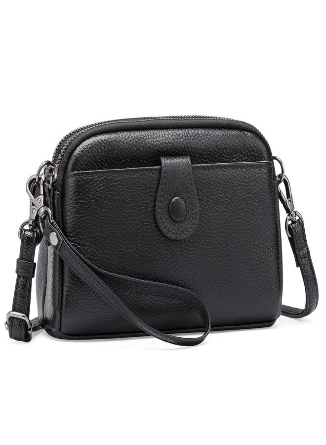 GAEKEAO Crossbody Bags for Women Small Genuine Leather Shoulder Purse Cross Body Bag with Wristlet Top Zipper - Image 1