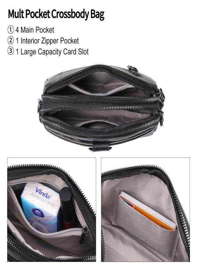 GAEKEAO Crossbody Bags for Women Small Genuine Leather Shoulder Purse Cross Body Bag with Wristlet Top Zipper - Image 4