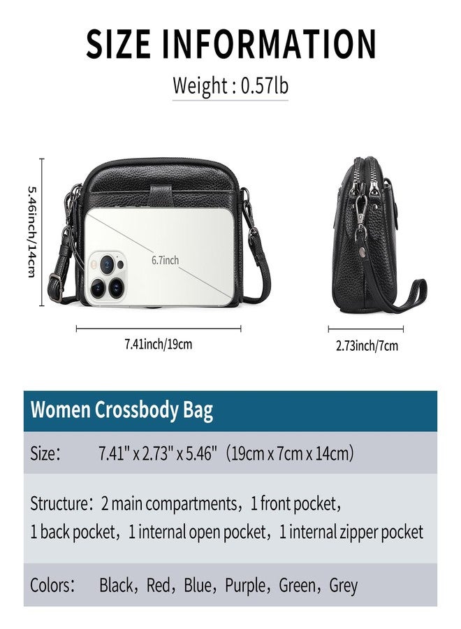 GAEKEAO Crossbody Bags for Women Small Genuine Leather Shoulder Purse Cross Body Bag with Wristlet Top Zipper - Image 5