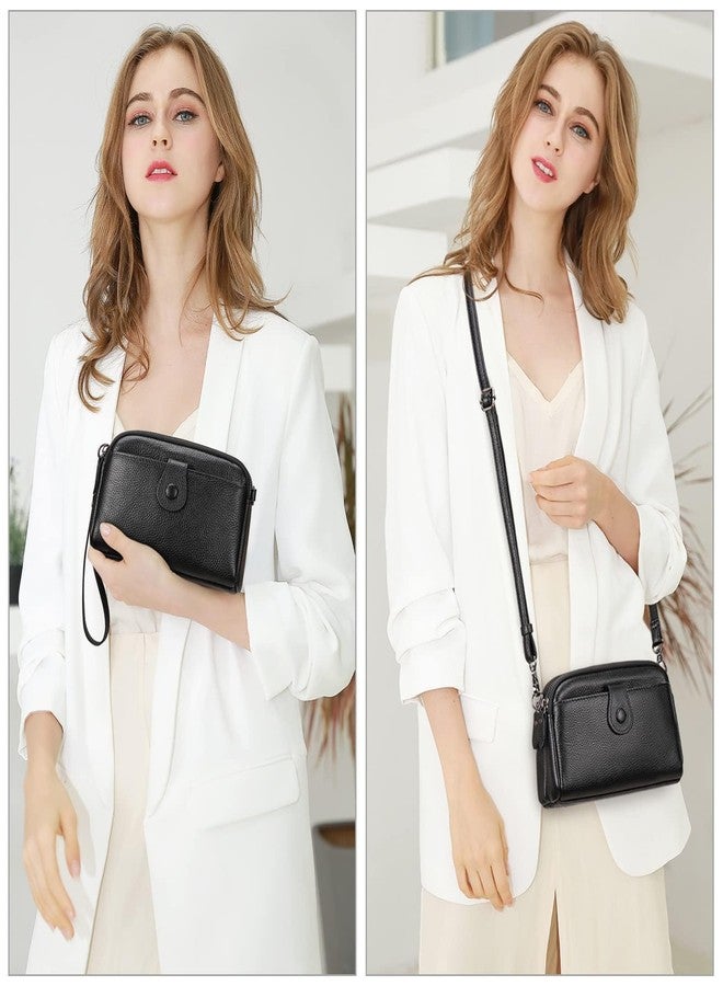 GAEKEAO Crossbody Bags for Women Small Genuine Leather Shoulder Purse Cross Body Bag with Wristlet Top Zipper - Image 2