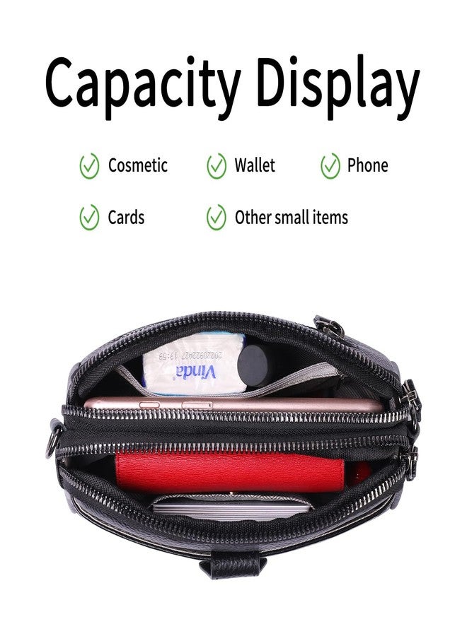 GAEKEAO Crossbody Bags for Women Small Genuine Leather Shoulder Purse Cross Body Bag with Wristlet Top Zipper - Image 3