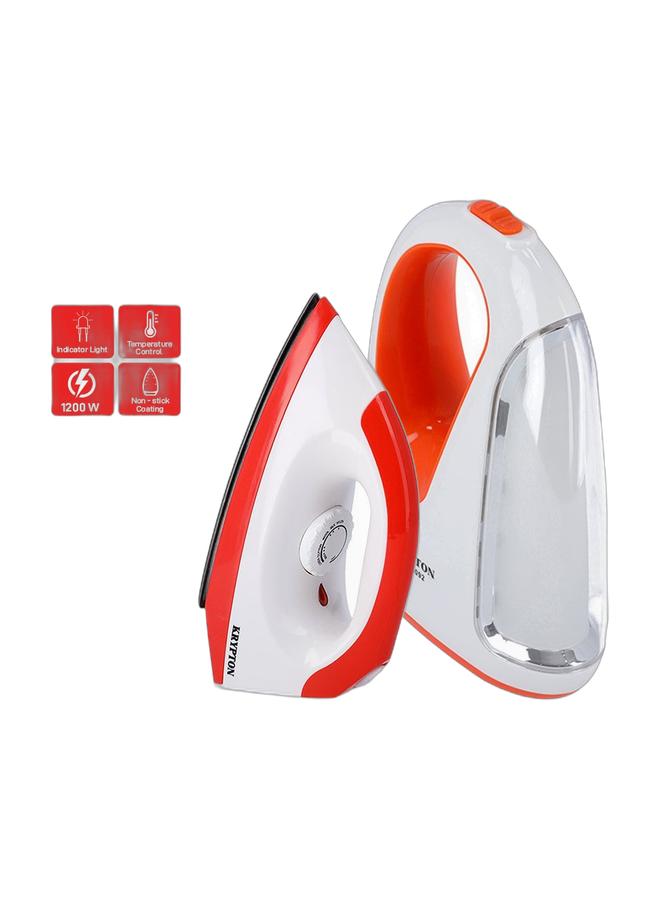 KRYPTON عرض كومبو – مصباح طوارئ LED محمول قابل لإعادة الشحن (31 LED، 10 ساعات تشغيل) + مكواة جافة 1200 واط مع لوحة غير لاصقة وترموستات قابلة للتعديل – مثالية للمنزل والسفر وانقطاع التيار الكهربائي - Image 1