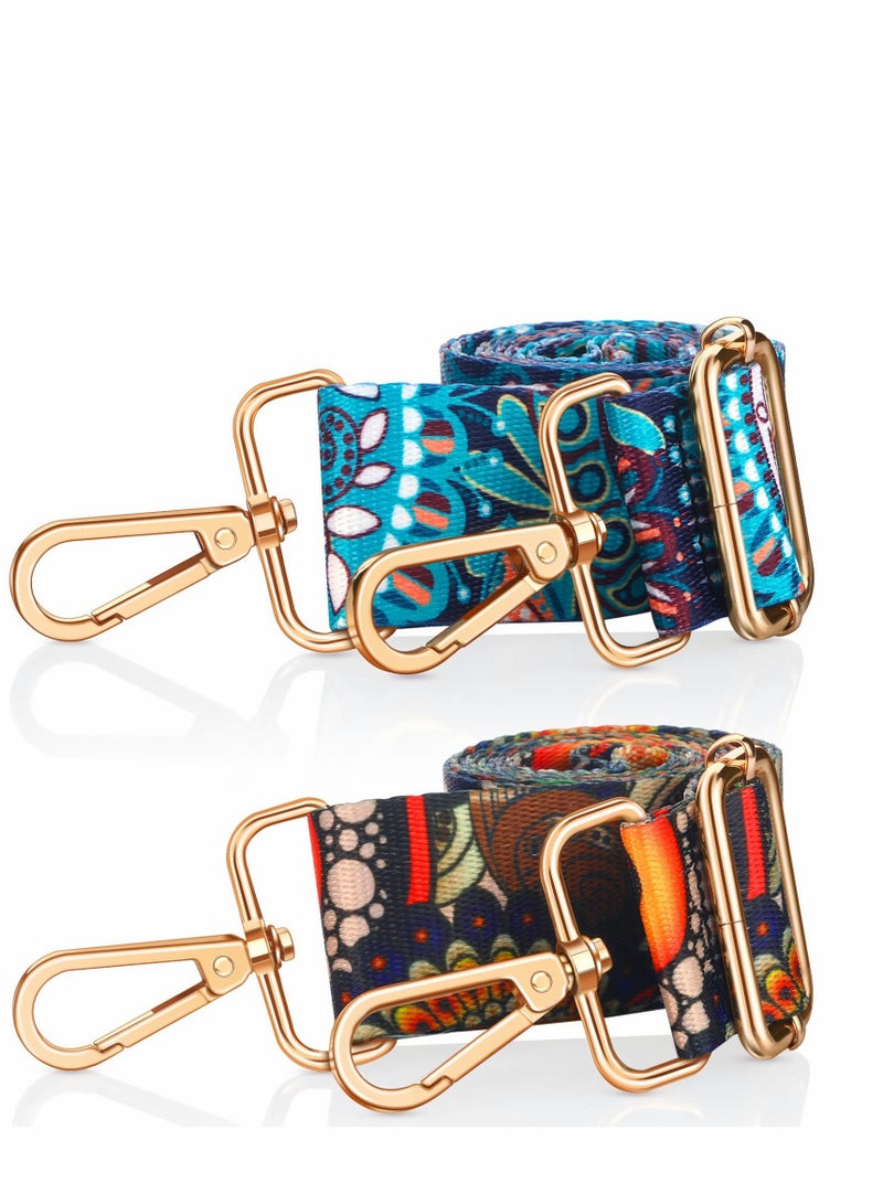 Excefore 2 Pieces Wide Adjustable Purse Strap Replacement Crossbody Handbag Strap Guitar Style Stripe Belt Plaid Style,1.5 Inch - Image 1