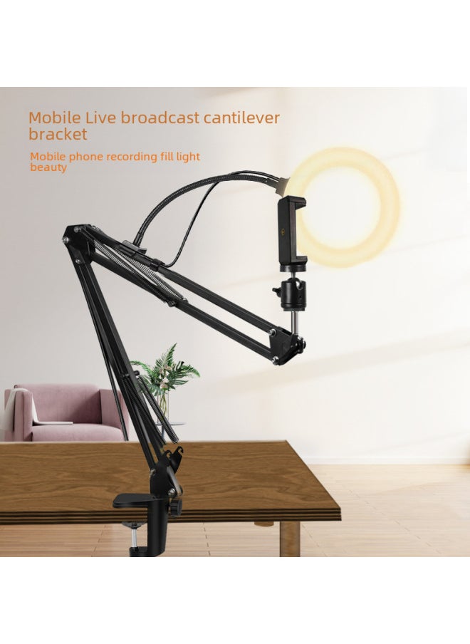 Generic - Mobile Phone Camera 4 Points A Nb35 Cantilever Bracket Connected To The Tremolo Live Chat Monitoring Microphone 1/4 Bracket-Color:1/4 Bracket (aluminum Base) + PTZ Mobile Phone Clip + Fill Light - Image 1