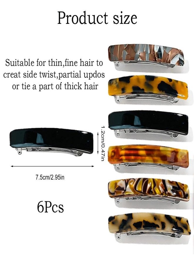 Aeenioy 6Pcs Hair Clips for Women, Small Acetate French Hair Barrettes, Spring Clips for Fine to Medium Hair, Everyday and Special Occasion Hair Accessories - Image 2