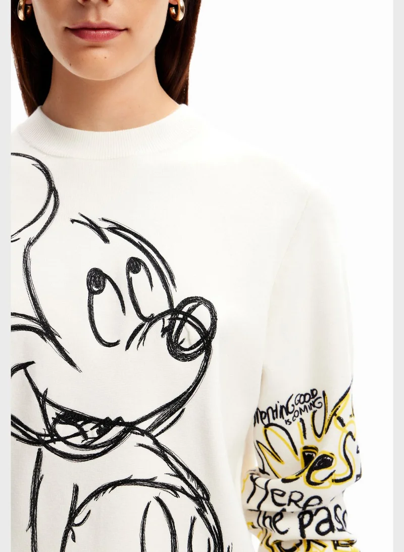 DESIGUAL Embroidered Crew Neck Sweatshirt