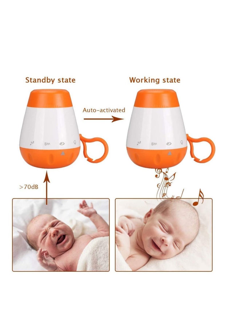 Womdee Noise Machine for Baby, Womdee Baby Sleep Soother Rechargeable Sound Machine with Auto Voice Sensor, 6 Soothing Nature Sounds & Lullaby for Baby - Image 4