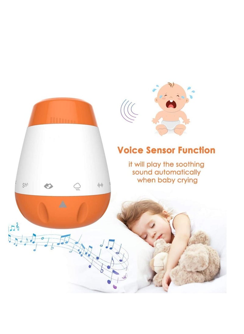 Womdee Noise Machine for Baby, Womdee Baby Sleep Soother Rechargeable Sound Machine with Auto Voice Sensor, 6 Soothing Nature Sounds & Lullaby for Baby - Image 2