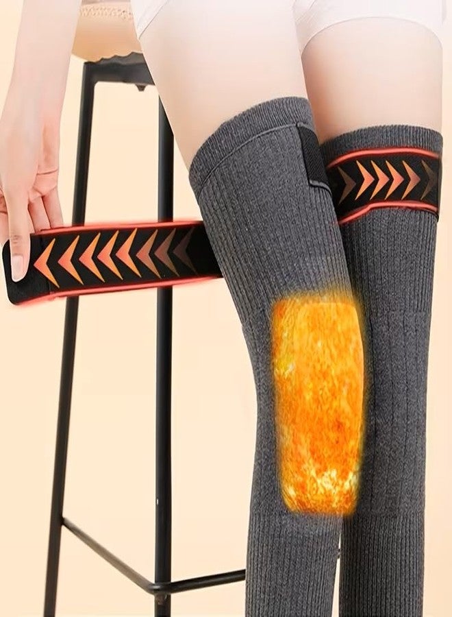 WKLOUYHE Unisex Thermal Fleece Leg Warmer Soft Plush Cashmere Fleece Thick Knee Brace with Adjustable Strap Warmer For Knee Protector Arthritis Joint Pain Relief_Free Size,Pack Of 01(With Belt) - Image 3