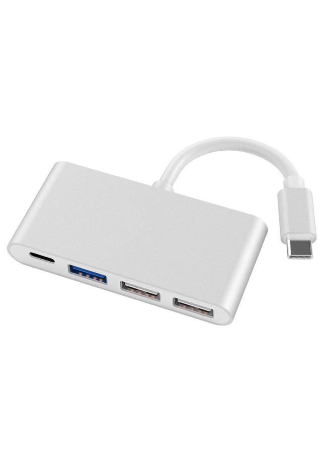 Type-c To USB2.0 + USB3.0 + Pd Charging Four-in-one Hub USB-C3.1 Hub Expansion Dock-Color:Silver Gray  - Image 1