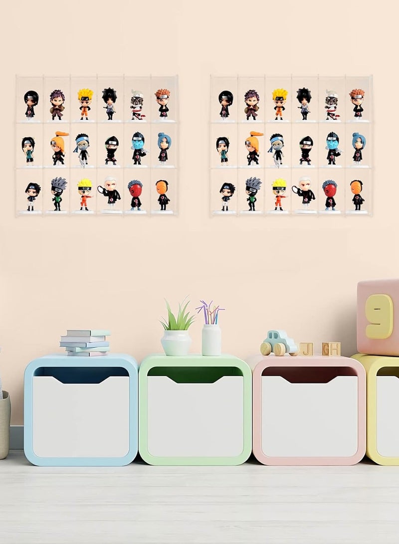 TPGP 2 Pack Acrylic Display Case, 18 Compartments Clear Showcase Organizer, 6 Tiers Matchbox Display Cabinet for Mini Toys, Hot Wheels - Image 3