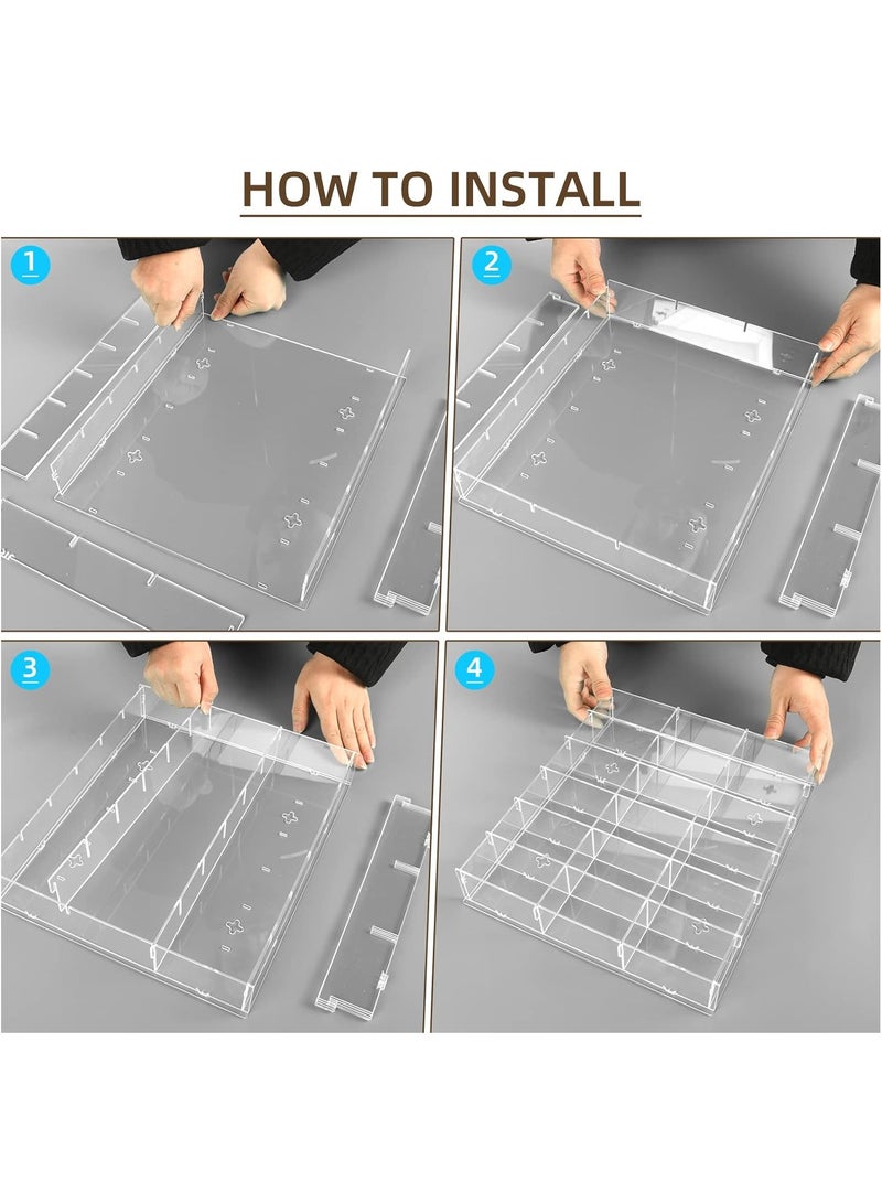 TPGP 2 Pack Acrylic Display Case, 18 Compartments Clear Showcase Organizer, 6 Tiers Matchbox Display Cabinet for Mini Toys, Hot Wheels - Image 5
